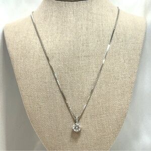 Moissanite Necklace 1‎ ctw-5mm- VVS1-Color D-Sterling Silver
